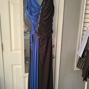 Black and royal blue formal dress